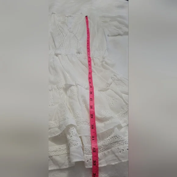 Mable White Eyelet Ruffle Mini Dress - Picture 12 of 16